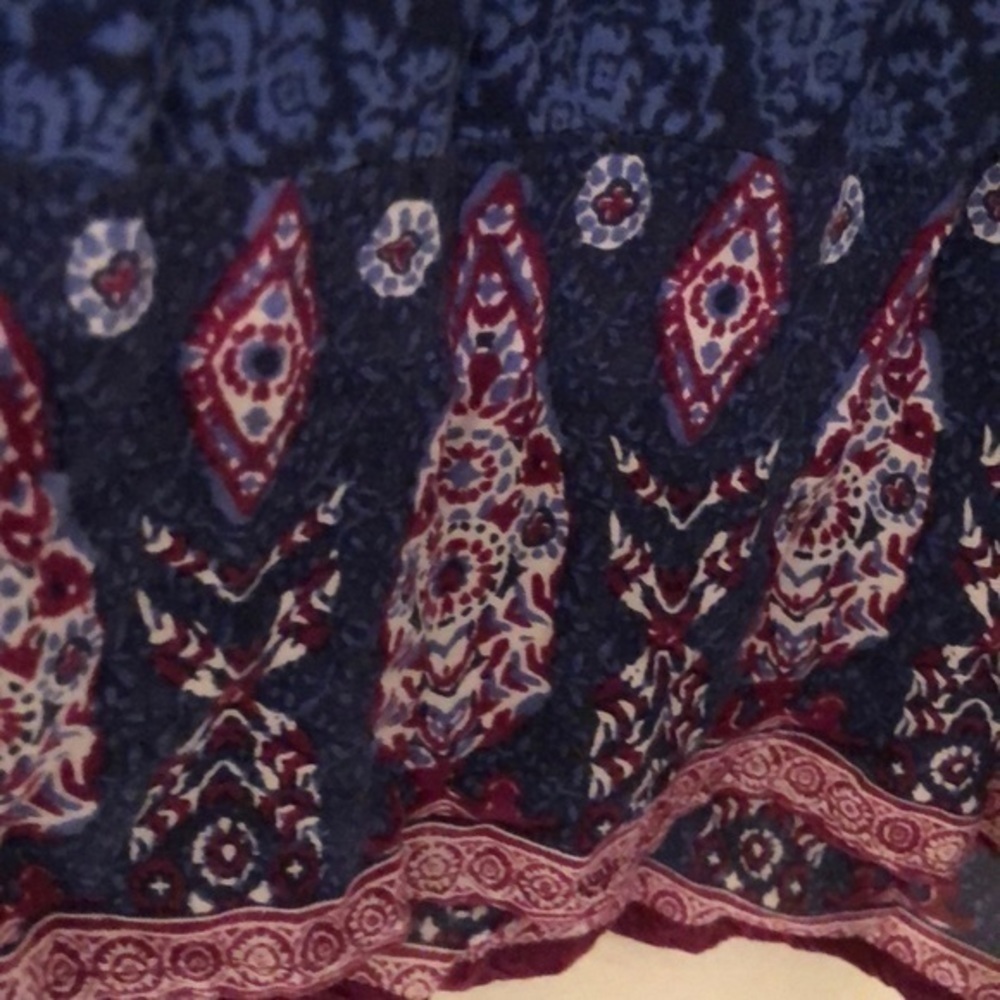 Lucky Brand top Medium navy bohemian top - Picture 3 of 5
